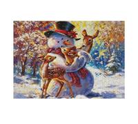Décorations de Noël Puzzle 300 Piezas Hogar Decoración Vacances de Noël Rompecabezas para Hombres Y Mujeres 3D DIY Creativo Aliviar Estrés Desafío Intelectual 300 PCS