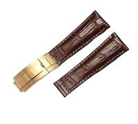 Decorations Genuine Leather Strap For Water Yacht Logtype Green Leather Bracelet 20mm Butterfly Buckle Watch Band Beautiful