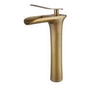 Decorations Grifo de Cascada Compatible con Fregadero de baño 1 hoyo, Grifo Compatible con Lavabo de baño V-Hingo, Grifo de Cascada Alta Compatible con Fregadero de baño, Grifo de baño de latón en V