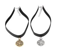 Decorations New 2024 Punk Yennefer Medallion Pendant Black Leather Choker s Wild Hunt Cosplay Gothic Chain Women Jewelry Fashion Accessories Creative Gift, As Pic, TH01-T05-DHT2723 Beautiful