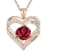 Decorations New 2025 Arrival Fashion Rose Cross Heart Bow Pendant Women Flower Jewelry Birthday Anniversary with For You Accessories Trendy Creative Gift Beautiful