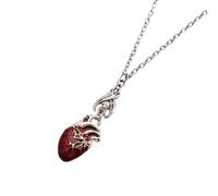 Decorations New 2025 Arrival Gothic Vampire Bat Bloody Pendant Fashionable Pagan Witch Jewelry Anatomy Heart Halloween with For You Accessories Trendy Creative Gift Beautiful