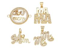 Decorations New 2026 Trendy White Crystal Mom Pendant For s Copper Gold Plated Mama Love Jewelry Making Supplies Pdtb538 Fashion Accessories Creative Gift Beautiful