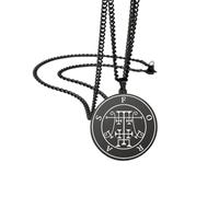 Decorations New 2026 Unisex Demon Satan Origins Seal Pendant s Stainless Steel Black King Asmoday Sigil Luck Amulet with You Accessories Trendy Best For Gift Women and Men Beautiful
