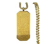 Decorations New 2026 Unisex Muslim Quran Arabic Pendant For Women Men Stainless Steel Gold Color Islam God Allah Amulet Chain Decoration Jewelry Luxury with You Accessories Trendy Beautiful
