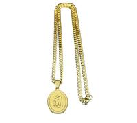 Decorations New 2026 Unisex Stainless Steel Muslim Islam Allah Pendant s Chain Gold Color Oval Medal Statement Hip Hop Arabic with You Trendy Best For Gift Women and Men Jewelry Findings Beautiful