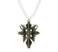 Decorations New Alcina Vampire Lady Dimitrescu Pearl Choker Women R Evil 8 Village Cosplay Pendant For Fans Jewelry Fashion Accessories Creative Gift, As Pic Beautiful