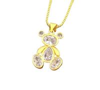 Decorations New Unisex SterEOIScopic Bear 6 Colors Kute Temperament Clavicle Chain Jewelry Birthday Decoration Luxury with You Accessories Trendy Best For Gift Women and Men Beautiful