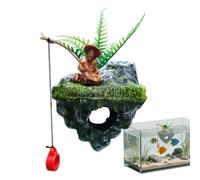 Décorations pour Petit Aquarium - Résine Réaliste Petite Flotante | Accessoires Décoratifs Aquarium Vieux Pêcheur - Habitat Betta et Crevettes, Aménagement Paysager, Maison, Appartement, Bureau