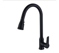Decorations Toque de batidora de Agua fría y Caliente de latón de la Cocina, Fregadero de una Sola manija de un Solo Orificio de 360 ° Grifo de rotación con Parada de Agua de un Solo Teclado, de