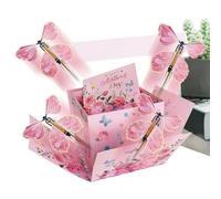 Decorativa de Cumpleaños, Paquete de Voladora, de Regalo Floral de 5.9x5.8×4.9in con, Contenedor de Cartón para Dulces, Envoltura de con Diseño Elegante, Accesorio d