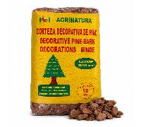 Decorativa de Pino 50 L - /40 mm - Acolchado Natural para Jardín, Macetas, Parterres y Zonas Verdes - Retiene la Humedad y a Reducir