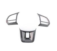 Decorativa Volante Pegatinas Embellecedor volante coche, cubierta circular anillo lentejuelas, pegatina decorativa de botón para MG 5 MG5, accesorios para 6 MG6 Pro(Carbon color 3 pcs)