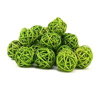 Decorativas Bolas Ratán, 20 Piezas Bolas de Mimbre de ratán, Verde Bolas de ratán, Bolas Colgantes Adornos, Pequeño Bolas de Mimbre de 3cm, Adorno para decoración del hogar, Relleno de Cuencos