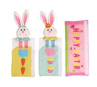 Decorative Appliance Handle Covers - Easter Bunny Design Colorful Kitchen Decor, Refrigerator Door Handle Covers | Horno Horno Hornillo Lavavajillas Congelador Manija Cocina Casa Decoración de prote