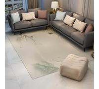 Decorative Area 120x180 Alfombra Vintage Beige Alfombrilla Soft Pelo Corto Lavable Tapete Antideslizante Resistente Manchas Japanese Ink Painting Yellow Floral Bird for Salon Bedrooms Cocina