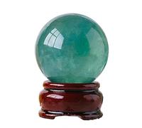 Decorative Ball Crystals Sphere Green Fluorite Ball Polished Divination Ball 30-50mm Polished Crystal Sphere with Wood Stand for,Green Fluorite Ball-40~50mm
