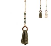 Decorative Beaded Towel Hanger with Wooden Ring, Boho Farmhouse Wall Decor (#B)