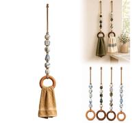 Decorative Beaded Towel Hanger with Wooden Ring,Boho Macrame Beaded，Blue A | Rustic Wood Bead Hanging Holder,Towels Not Included,Hand Towel Organizer For Bathroom Kitchen Decor,Housewarming Gift