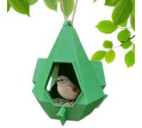 Decorative Bird Feeder, Hangable Nest Shelter, 5.55x5.71 Inches Roof Design Feeder with 3D Printing Build, Easy Refill Accent, Outdoor Bird Watching Accessory for Yard Balcony Adults