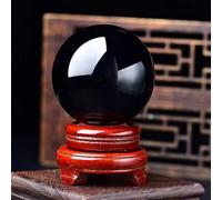 Decorative Black Obsidian Crystal Ball Sphere for, Divination, and Feng Shui, Stone Polished Sphere or Office & Home Decor,8cm