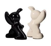 Decorative Bookstoppers - Animal Statues Holder, White Clay Figurine Organizers with Smooth Protective Glaze, Stabilize Tall Textbooks Cookbooks, Ideal for Bedroom Dorm Classroom