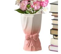 Decorative Bow Vase - Modern Ceramic Flower Container | Stylish Bow Shape with Polished, Ideal for Fresh Flowers, Dried Arrangements, or Centerpiece Display, Enhances Home 7.28x4.33x4.33 in