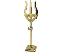 Decorative Brass Trishool/Trishul/Shoolam Lord Shiv mahadev Durga Pooja/Puja trishul Trident Protection and Worship for Pooja Mandir Temple for Indian Traditional Decoration(Size:-3.5")(Golden)