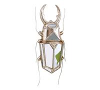 Decorative Bug Insects Beetle Mirrors,Mid Century Modern Insect Decor Wall Hanging,Creative Resin Stag Beetle Wall Decor,Perfect for Victorian and European Themed Homes,Unique Gift(1PCS-Silver)