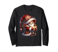 Decorative Christmas GNOME Graphic For Men Women Kids Xmas Manga Larga