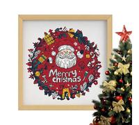 Decorative Christmas Jigsaw Puzzle, Wooden Wreath Puzzle for Family, Friends, Teens, Boys Girls, Holiday Fun, Indoor Entertainment Gift