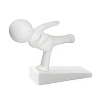 Decorative Door Stop - White, Cute Door Stoppers | Rubber Figure Fun Doorstop for Bottom of Doors, Draft Protector Bumper for Home, Apartment, Office, Bedroom, Floor, Wall, Flexible, and Heavy Duty