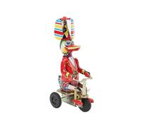 Decorative Duck on Tin Tricycle Retro Tinplate Wind Up Toy Ideal for Home and Coffee Shop Decors