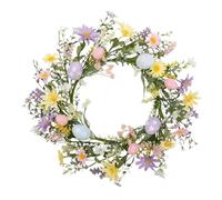Decorative Easter Flowers, Farmhouse Easter Decor, Mixed Twigs Door Wreath, Easter Door Wreath, Colorful Egg Easter Wreath with Mixed Twigs and Spring Flowers for Farmhouse Decor, 45 cm,