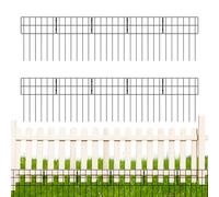 Decorative Fences - 10 Pieces Weather Resistant Border, Animal Barrier Fence for Dogs, Garden Landscape Edging, Flower Bed Protector, Outdoor Pathway Grid, Black Metal For Yard Patio
