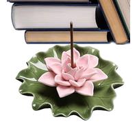 Decorative Flower Incense Stick Holder - Flower Incense Holder, Aromatherapy Accessory with Leaf-Inspired Base, Floral Ceramic Incenses Burner, Stick Tray, Stylish Fragrance for Bedroom