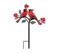 Decorative Garden Stakes - Multicolor Bird Pattern, Art Signs Ornaments, Metal Animal Stake, Durable Powder-Coated Steel, 24 Inch Height, Rust-Resistant Finish | Outdoor, Lawn, Patio, Porch, Landscape