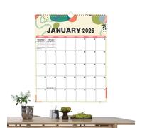 Decorative Goals Tracker - 2026 Calendar, Monthly 12-Month Wall Planner | Wall Planner 12 Month Calendar For Family Kids Classroom Teacher Adults Women Men Office
