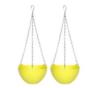Decorative Hangable Flower Pot, Set of 2, Resin Indoor Outdoor Planters, Garden Patio Balcony Decor, Modern Wall Hanging Vases for Home and Office