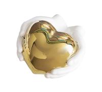 Decorative Heart Sculpture, Ceramic Sculpture Decoration, Abstract Art Statue, Room Bedroom Windowsill Office Decorative Sculptures and Statues, Love Gift,Gold Love