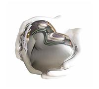 Decorative Heart Sculpture, Ceramic Sculpture Decoration, Abstract Art Statue, Room Bedroom Windowsill Office Decorative Sculptures and Statues, Love Gift,Silver Love