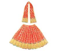 Decorative Laxmi Durga Devi MATA Dress poshak vastra Cloth lehanga Chunari Puja Item for Idol Statues for Indian Traditional Cultural Navratri Festival Decorations Home Decor(Size :- 11")(Red)