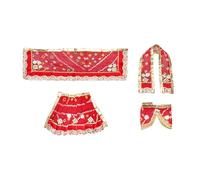Decorative Laxmi Durga MATA Dress poshak vastra Cloth lehanga Chunari Puja Item for Idol Statue Home Decor Indian Traditional Festival Laxmi poojan Diwali Decorations Decor (Size:- 5")(Red)