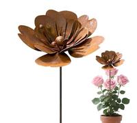 Decorative Nature Post, Spring Bloom Lawn Stake, Yard Sign with Weatherproof Coating, Hand Painted Iron Garden Accent, Vibrant Petal Figurine with Whimsical Design, Pot Decoration for Balcony
