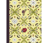 Decorative Notebook "May Day": 110 Lined Pages, College Ruled, Journal, Planner, Diary, Botanical, Floral, Insect, Ladybug, Moth, Bee, Butterfly Motifs
