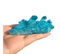 Decorative Ornaments Blue Electroplated Quartz Crystal Cluster Garden Home Decor