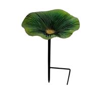 Decorative Outdoor Bird Bath Feeder, Flower Style Water Bowl for Hummingbirds, Metal Garden Stake Accent for Patio, Backyard, Yard Ornament Display, 9,84 x 5,51 pulgadas