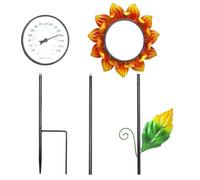 Decorative Outdoor Thermometer With Metal Stake - Garden Yard Stake Thermometer For Indoor Outdoor Temperature Display, Decorative Metal Thermomeeter For Lawn Patio Garden Home D