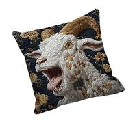 Decorative Pillow Covers | 45x45cm Goat Scream Plush Pillowcase,Funny Pillowcase,for Farm Animal Lovers Rural Lifestyle Enthusiasts Young Adults Sofa Living Room Bedroom Home Office College Dorm