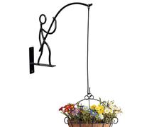Decorative Planter Hook, Fisherman Plant Hanger, 7.87x9.06inch Hanging Pot Bracket, Stylish Garden Display Accessory for Indoor Outdoor Use, Ceiling Railing Fence Window Deck Patio Plant Solution
